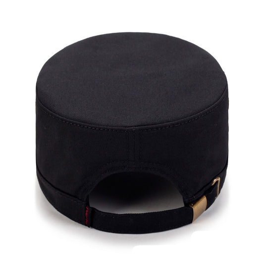 Military-Style Flat Top Hat – Cotton Sun Cap | Adjustable Fit - Urban Caps 