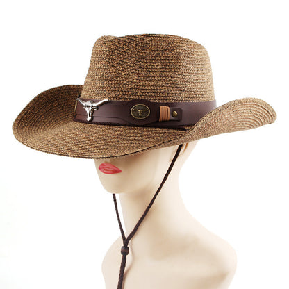 Mixed Color Straw Hat Western Straw Cowboy Hat - Urban Caps 