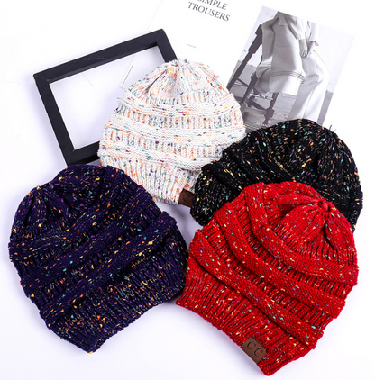Cable Knit Fuzzy Lined High Bun Beanie - Urban Caps 