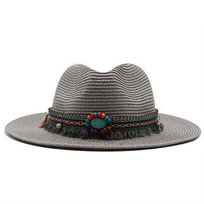 Jazz Cowboy Straw Outdoor Seaside Sun Hat - Urban Caps 