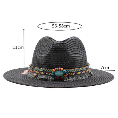 Jazz Cowboy Straw Outdoor Seaside Sun Hat - Urban Caps 
