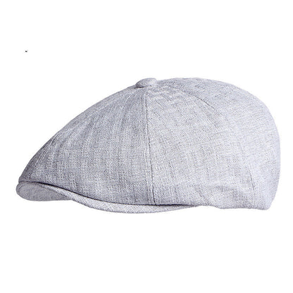 British Retro Octagonal Beret – Lightweight Linen Adjustable Cap - Urban Caps 