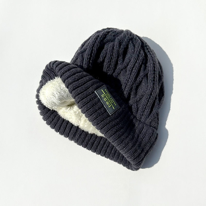 Woolen Cap Female Fleece Lined Padded Warm Keeping Knitted Hat - Urban Caps 