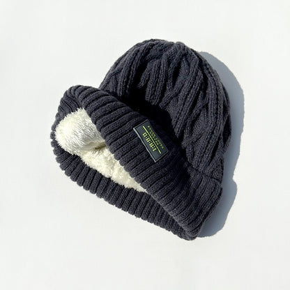 Woolen Cap Female Fleece Lined Padded Warm Keeping Knitted Hat - Urban Caps 