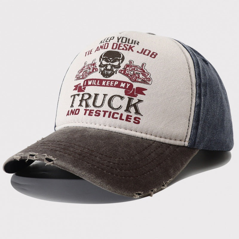 Peaked Hard Top Summer Letter Printing Stylish Baseball Cap - Urban Caps 