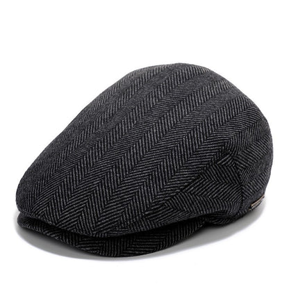 Retro Men’s Duckbill Cap – Adjustable Flat Beret for Spring, Autumn & Winter