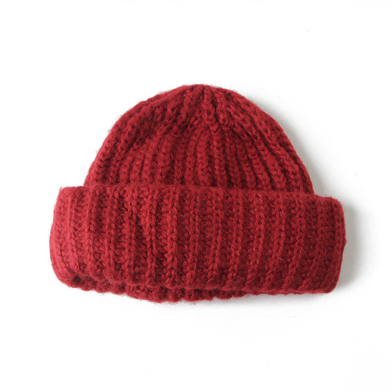 Solid color thick thick woolen hat - Urban Caps 