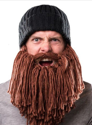 Men's Winter Beard Knitted Hat: Hand-Crocheted and Playfully Funny - Urban Caps 