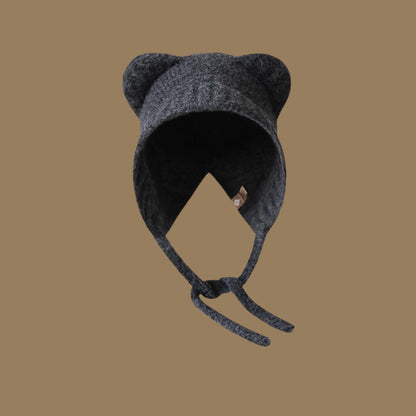 Lace-up Knitted Bear With Ears Wild Warm Hat Cartoon Cute Sweet Woolen Cap - Urban Caps 