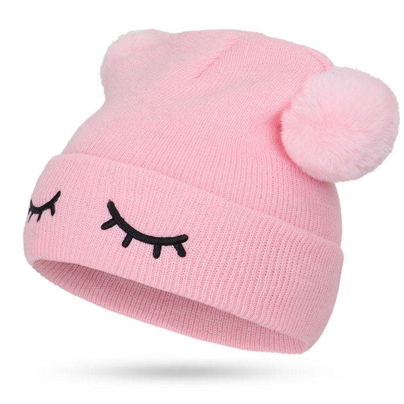 Children Woolen Hat Winking Bear Embroidery - Urban Caps 