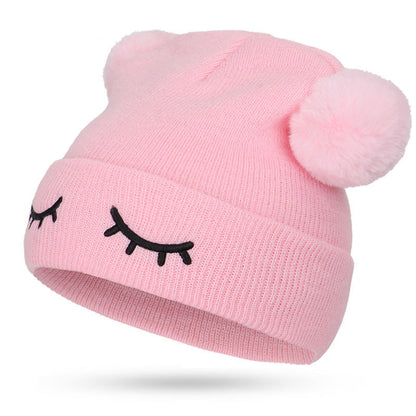 Children Woolen Hat Winking Bear Embroidery - Urban Caps 
