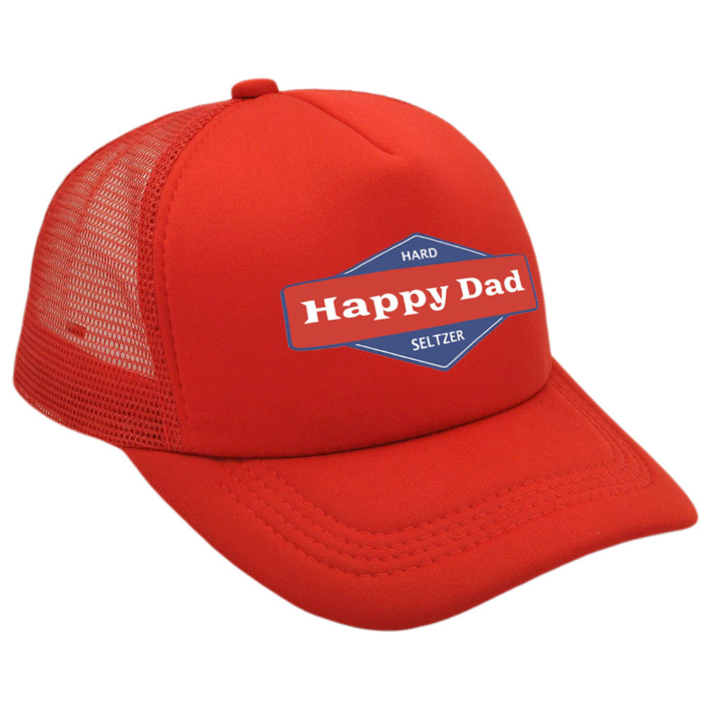 Hot Solid Color Mesh Happy Dad Baseball Summer Hat Male Truck Driver Mesh Peaked Cap - Urban Caps 
