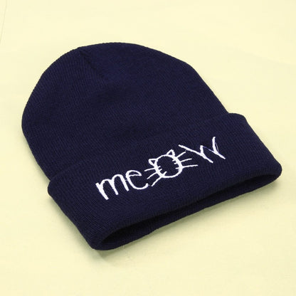 Autumn MEOW  Men Women Casual Hip Hop Hats Knitted Wool Skullies Beanies Hat Warm Winter Hat For Women Beanie Winter Caps - Urban Caps 