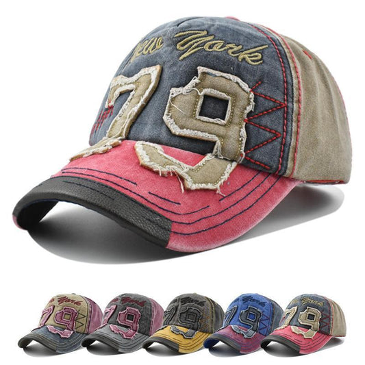 Men's Washed Letter Embroidery Baseball Cap - Urban Caps 