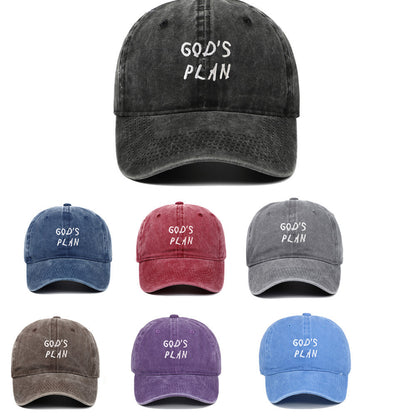 GODS PLAN Embroidered Baseball Cap Pure Cotton Washed - Urban Caps 