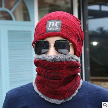 Knitted Winter Hat with Crossed Scarf Neck Warmer - Urban Caps 