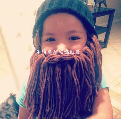 Men's Winter Beard Knitted Hat: Hand-Crocheted and Playfully Funny - Urban Caps 