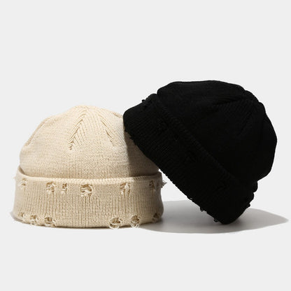 Chic and Cozy: Hole-Knitted Wool Hat for Effortless Style - Urban Caps 