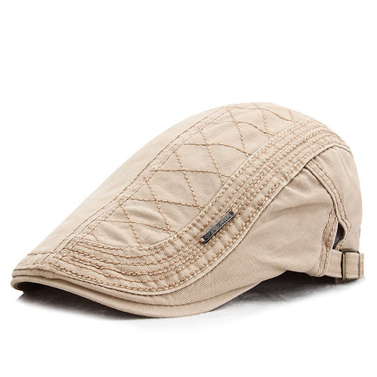 Solid color grid cap retro sun shade beret - Urban Caps 