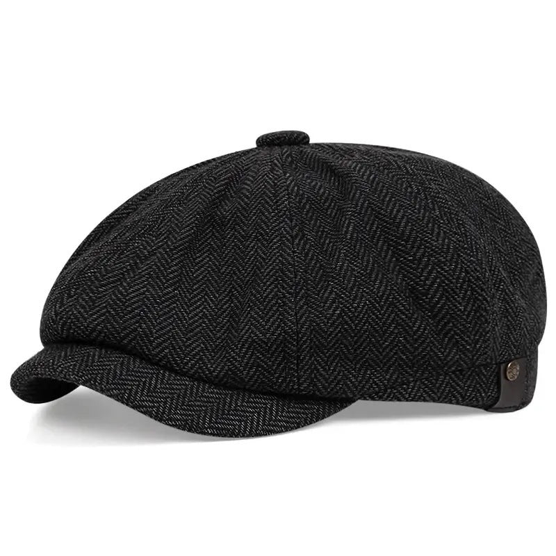 Retro Octagonal Beret Hat – British Dome-Style Peaky Blinders Cap | Free Size - Urban Caps 
