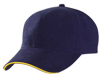 Onefit Sandwich Peak Cap – Stretch Cotton/Spandex, Contrast Trim, Low Profile - Urban Caps 