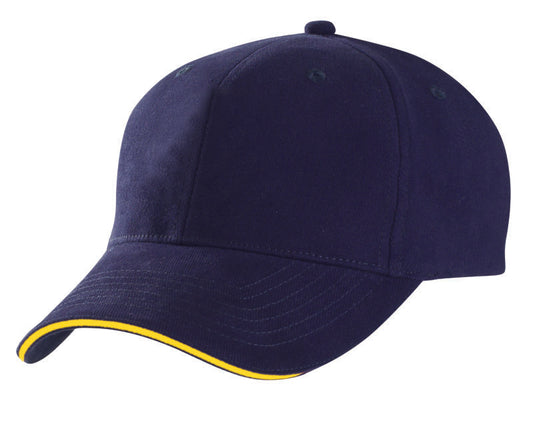 Onefit Sandwich Peak Cap – Stretch Cotton/Spandex, Contrast Trim, Low Profile - Urban Caps 