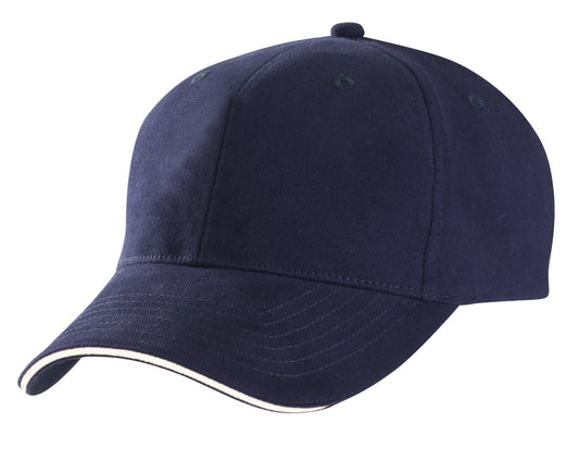 Onefit Sandwich Peak Cap – Stretch Cotton/Spandex, Contrast Trim, Low Profile - Urban Caps 