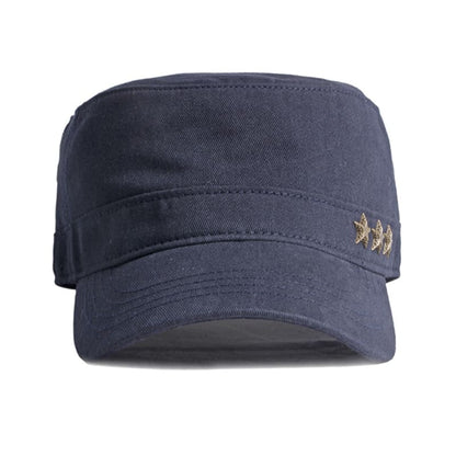 3 Stars Cotton Army Cap – Adjustable Military Style Hat
