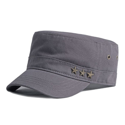 3 Stars Cotton Army Cap – Adjustable Military Style Hat