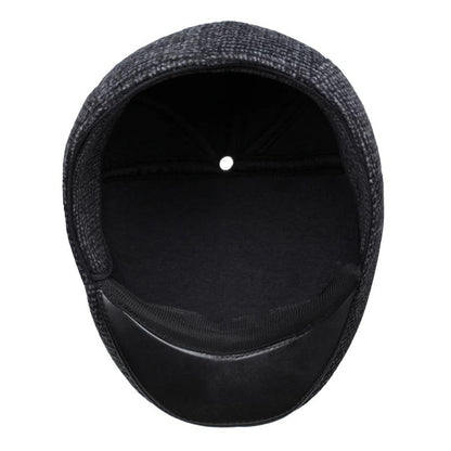 Men’s Winter Woolen Peaked Cap – Classic Plaid Design - Urban Caps 
