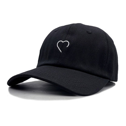 Spring and Summer New Fashion Simple Embroidery Love Soft Top Baseball Cap