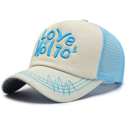 Spring And Summer Fashion Embroidery Alphabet Peaked Cap Outdoor Travel - Urban Caps 