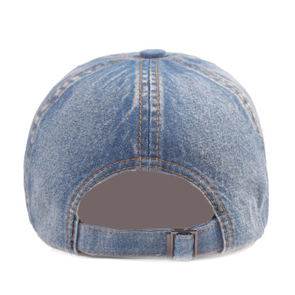 Washed Distressed Denim Baseball Cap