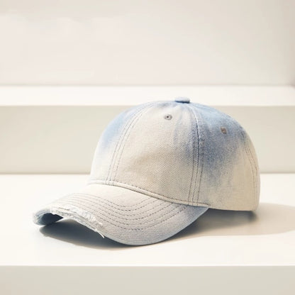 Distressed Gradient Denim Casual All-match Ripped Baseball Cap - Urban Caps 