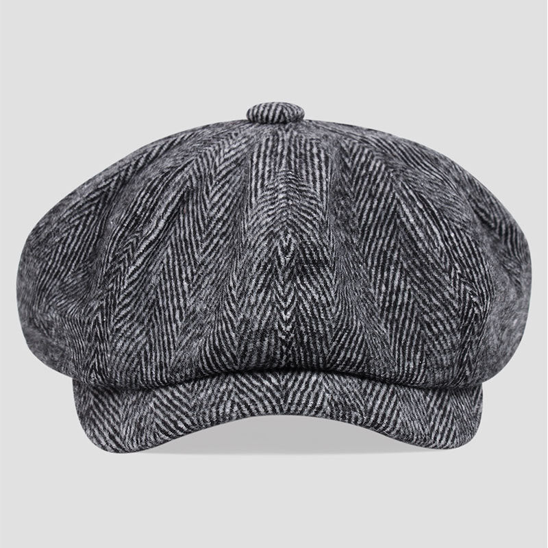 Retro Octagonal Beret Hat – British Dome-Style Peaky Blinders Cap | Free Size - Urban Caps 