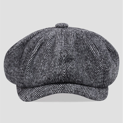 Retro Octagonal Beret Hat – British Dome-Style Peaky Blinders Cap | Free Size - Urban Caps 
