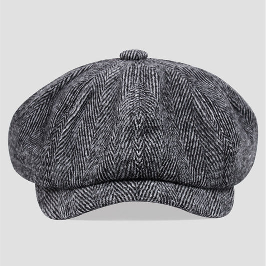 Retro Octagonal Beret Hat – British Dome-Style Peaky Blinders Cap | Free Size - Urban Caps 