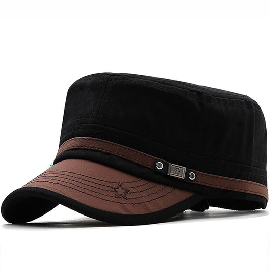 Men’s Cotton Flat-Top Cap – Curved Brim Outdoor Sun Hat | Adjustable Fit - Urban Caps 