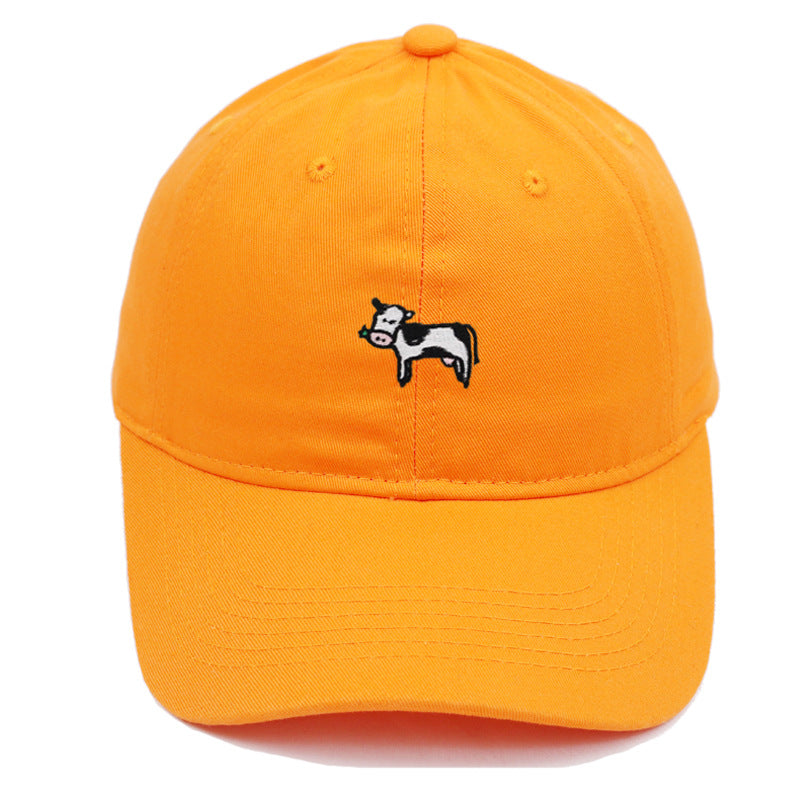 COW COW Embroidery Soft Top Baseball Cap Spring and Summer Cute