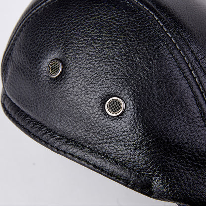 Men Genuine Cowhide With Ear Flaps Beret Hats - Urban Caps 