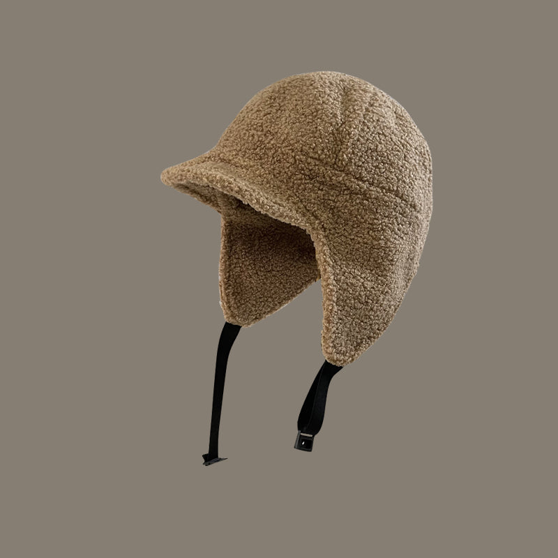 Men's Lamb Wool Ski Flying Ear Protection Baseball Hat: Cozy and Stylish