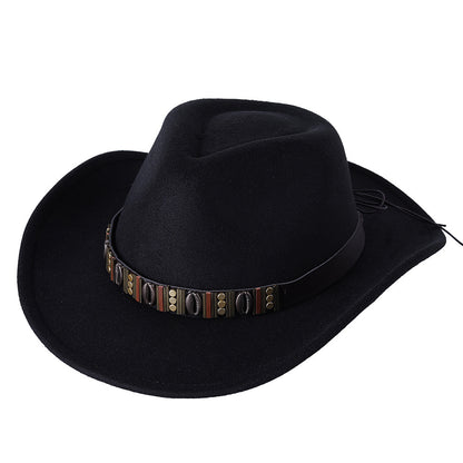 Woolen Hat Western Cowboy Top Hat Men's And Women's Curling Shell Accessories - Urban Caps 
