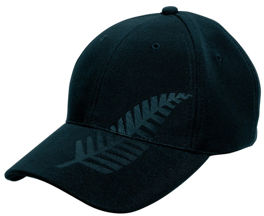 Embossed Silver Fern Cap – Ottoman Fabric, Structured 6-Panel, Adjustable Gunmetal Buckle - Urban Caps 