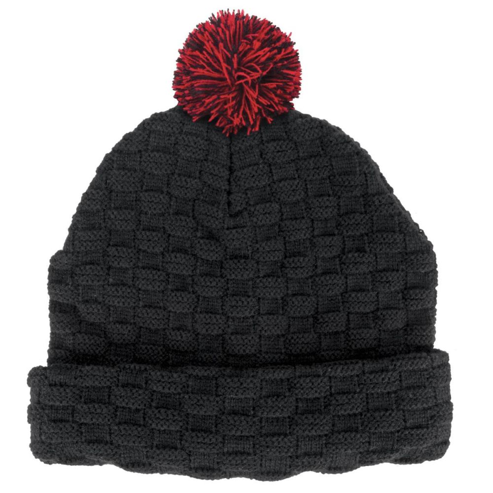 Pom Pom Beanie – Double-Layer Winter Knit Hat with Cuff & Pom
