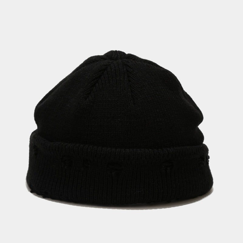 Chic and Cozy: Hole-Knitted Wool Hat for Effortless Style