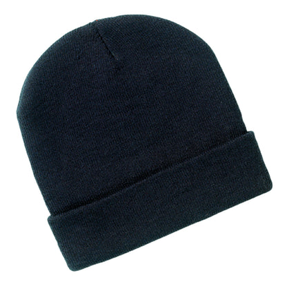 Acrylic Beanie – Knitted, Roll-Up Cuff, One Size Fits Most - Urban Caps 