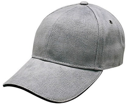 Sandwich Peak Cap – Brushed Cotton, Contrast Trim, Gunmetal Buckle - Urban Caps 