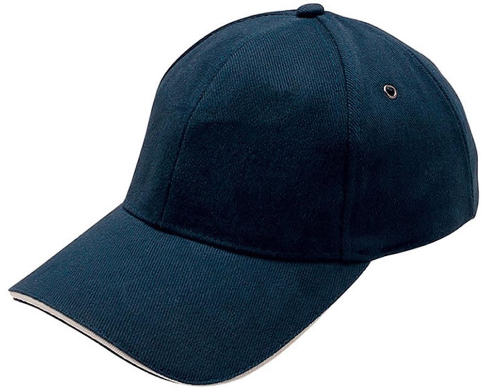 Sandwich Peak Cap – Brushed Cotton, Contrast Trim, Gunmetal Buckle - Urban Caps 
