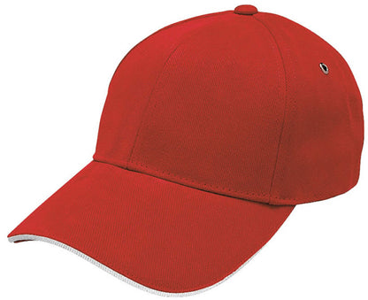 Sandwich Peak Cap – Brushed Cotton, Contrast Trim, Gunmetal Buckle - Urban Caps 