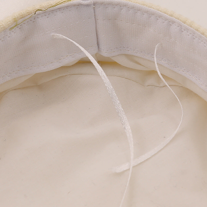 Solid Color Pearl Chain Korean Style Peaked Beret Cap - Urban Caps 